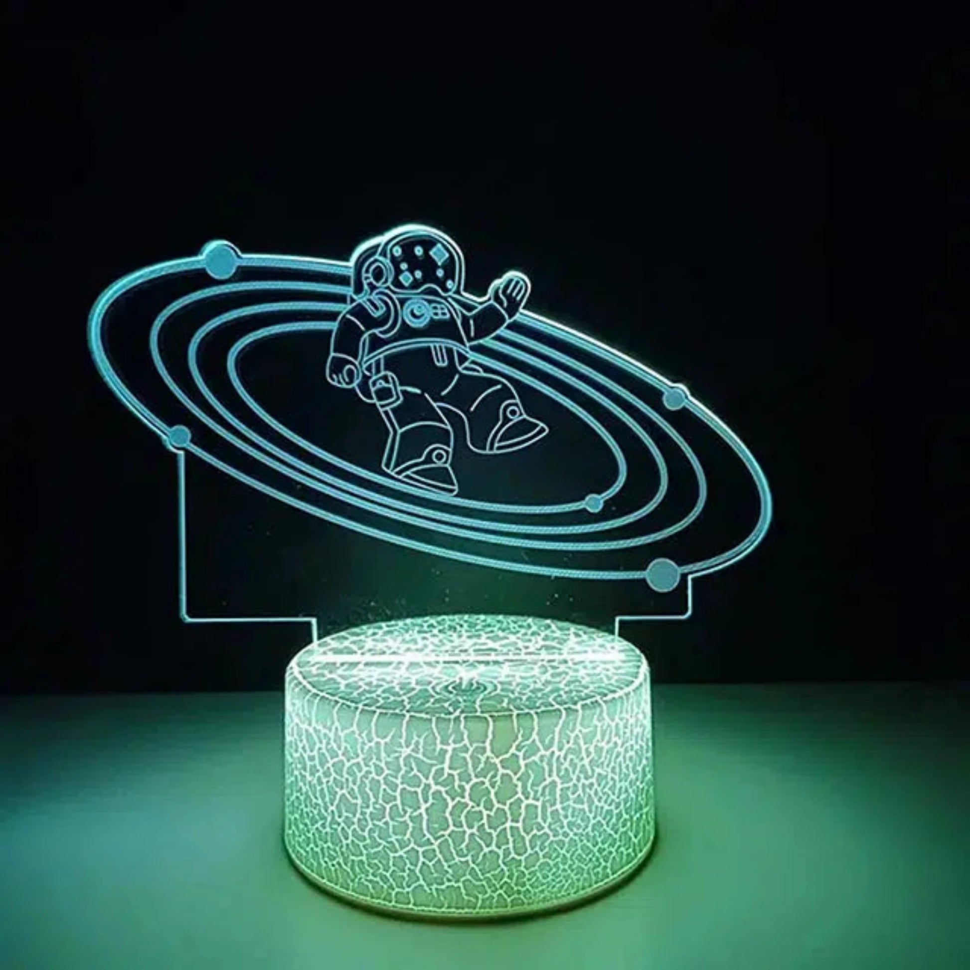 Astronaut Nachtlicht mit 3D-Illusion auf Acrylplatte für das Kinderzimmer-Nachtlicht-Ma boutique