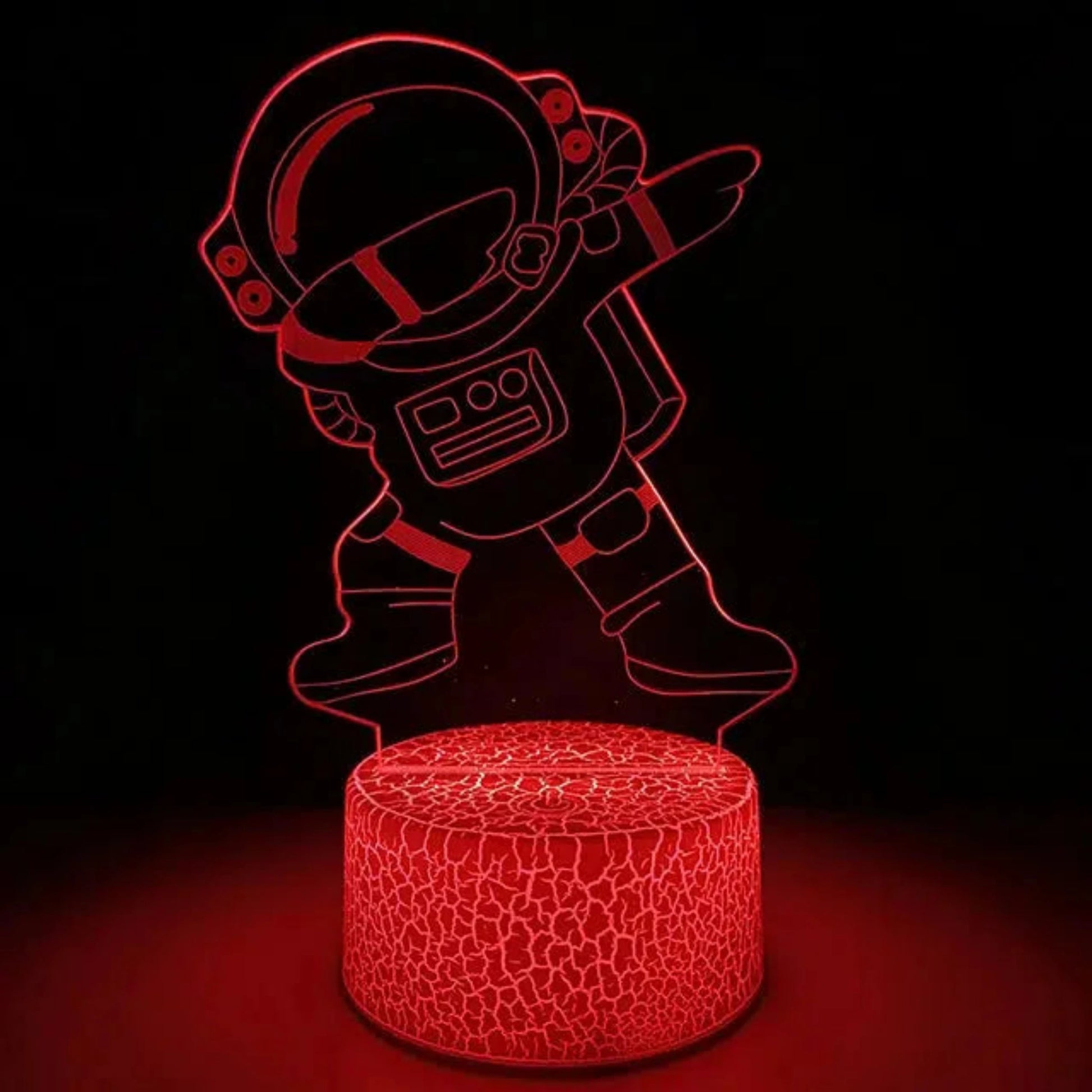 Astronaut Nachtlicht mit 3D-Illusion auf Acrylplatte für das Kinderzimmer-Nachtlicht-Ma boutique