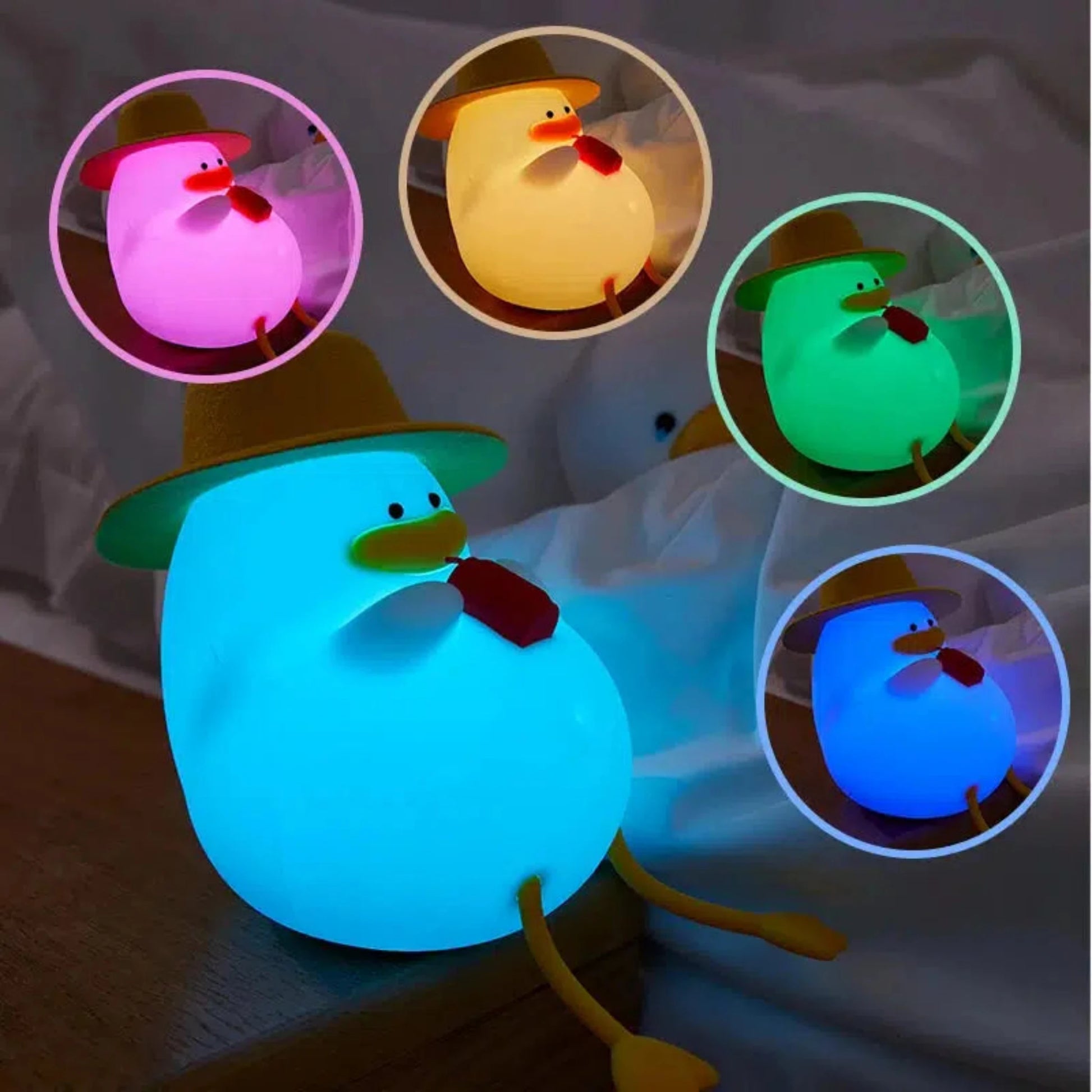 Enten-Nachtlicht mit Hut: LED-Schlummerlampe für Kinder-Nachtlicht-Ma boutique