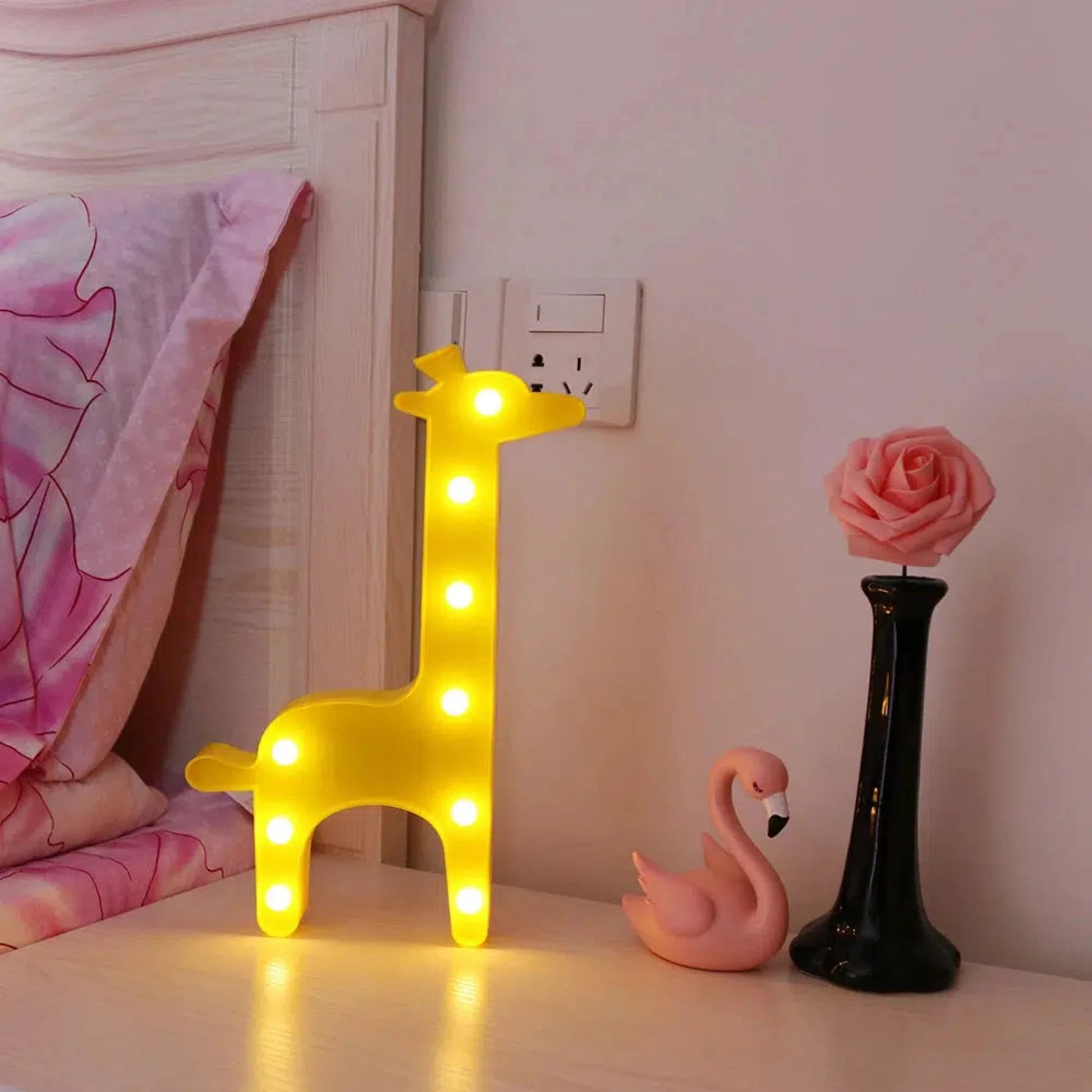 Großes Giraffen-Nachtlicht mit LED: Batteriebetriebene Kinderzimmerlampe-Nachtlicht-Ma boutique