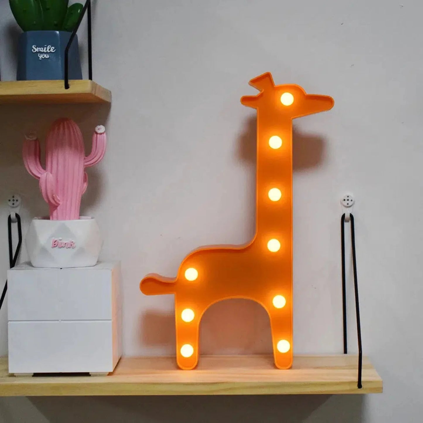 Großes Giraffen-Nachtlicht mit LED: Batteriebetriebene Kinderzimmerlampe-Nachtlicht-Ma boutique