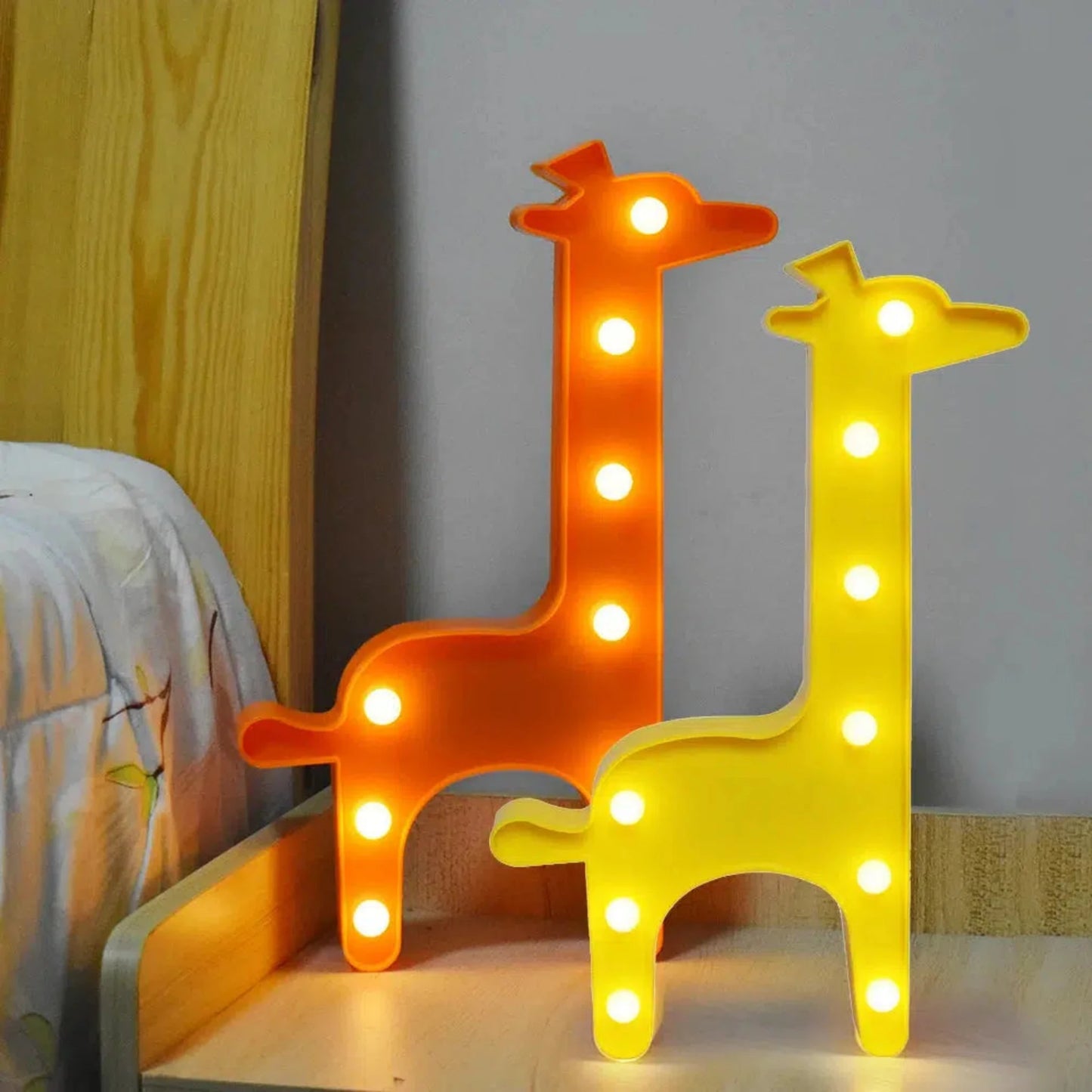 Großes Giraffen-Nachtlicht mit LED: Batteriebetriebene Kinderzimmerlampe-Nachtlicht-Ma boutique