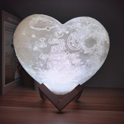 Angepasst Herz Form Mond Lampe 3D druck Personalisierte Foto Text Lunar USB Lade Nacht Lampe Benutzerdefinierte geschenk