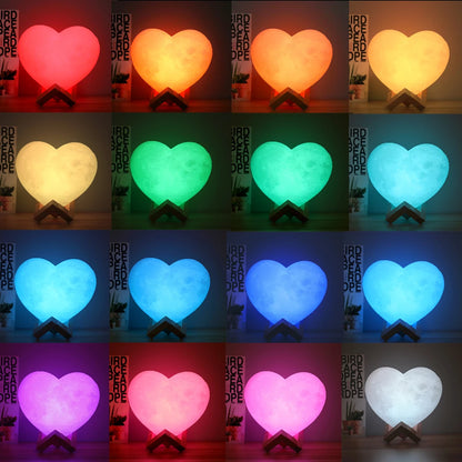 Angepasst Herz Form Mond Lampe 3D druck Personalisierte Foto Text Lunar USB Lade Nacht Lampe Benutzerdefinierte geschenk