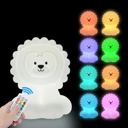 LED Nachtlicht Löwe mit Touchsensor und Fernbedienung – Farbwechselnde Schlummerleuchte für Kinder-Nachtlicht-Ma boutique