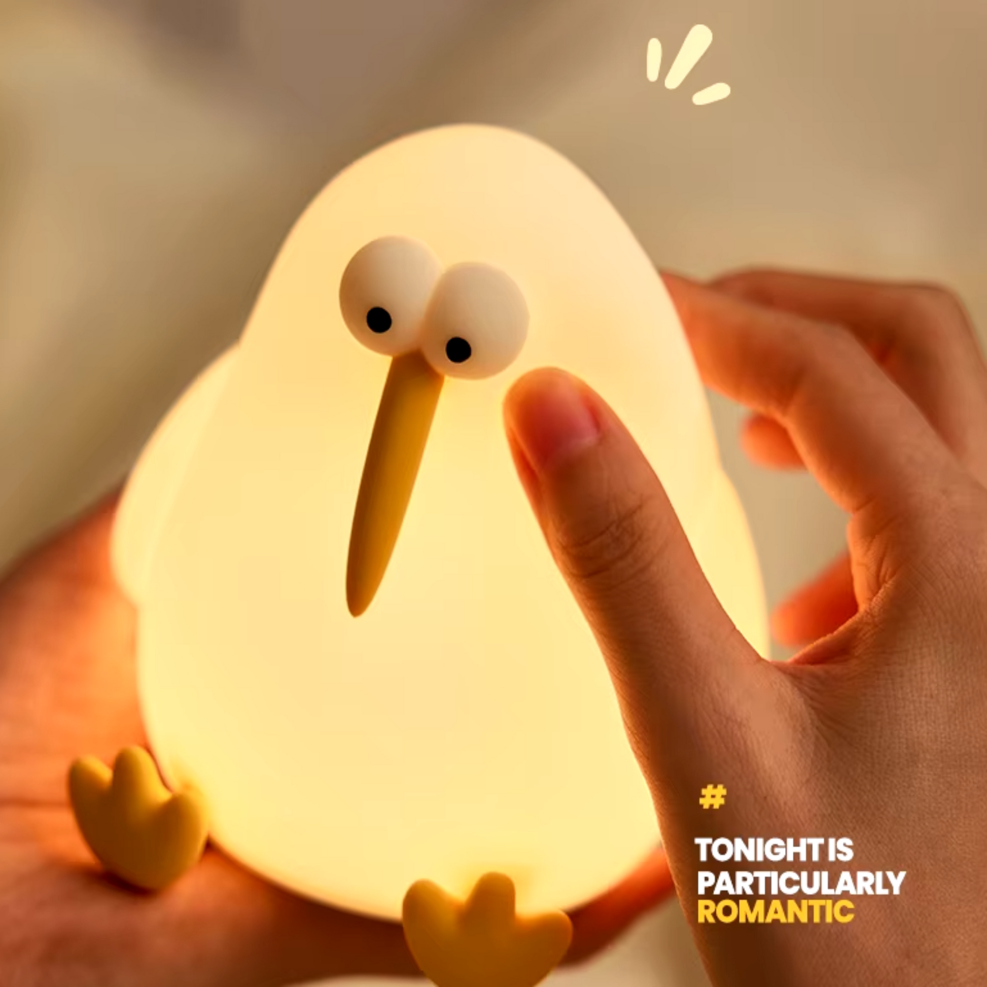 Lustiges Enten-Nachtlicht aus Silikon: LED-Lampe mit 3 Helligkeitsstufen-Nachtlicht-Ma boutique