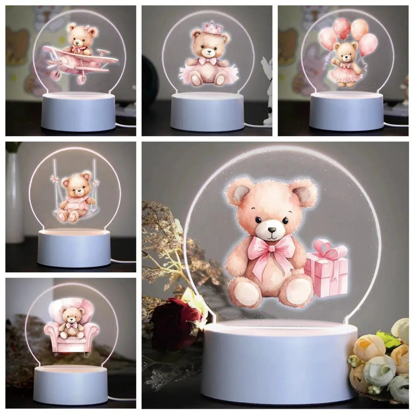 Nachtlicht Bär 3D LED mit Farbwechsel – perfektes Geschenk für Kinder-Nachtlicht-Ma boutique