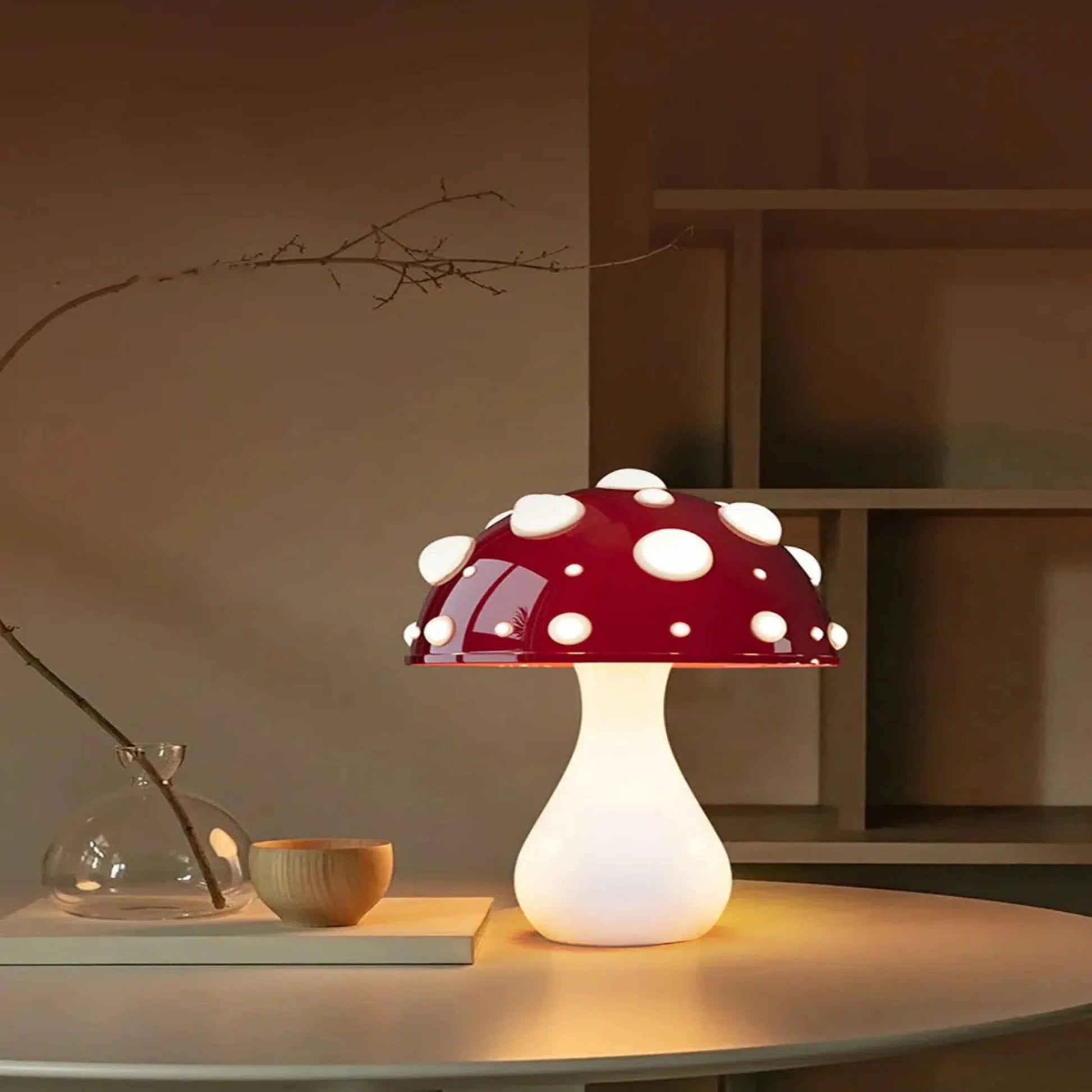 Nachtlicht Pilz – Elegante Amanita Tischlampe mit LED für Kinderzimmer-Nachtlicht-Ma boutique