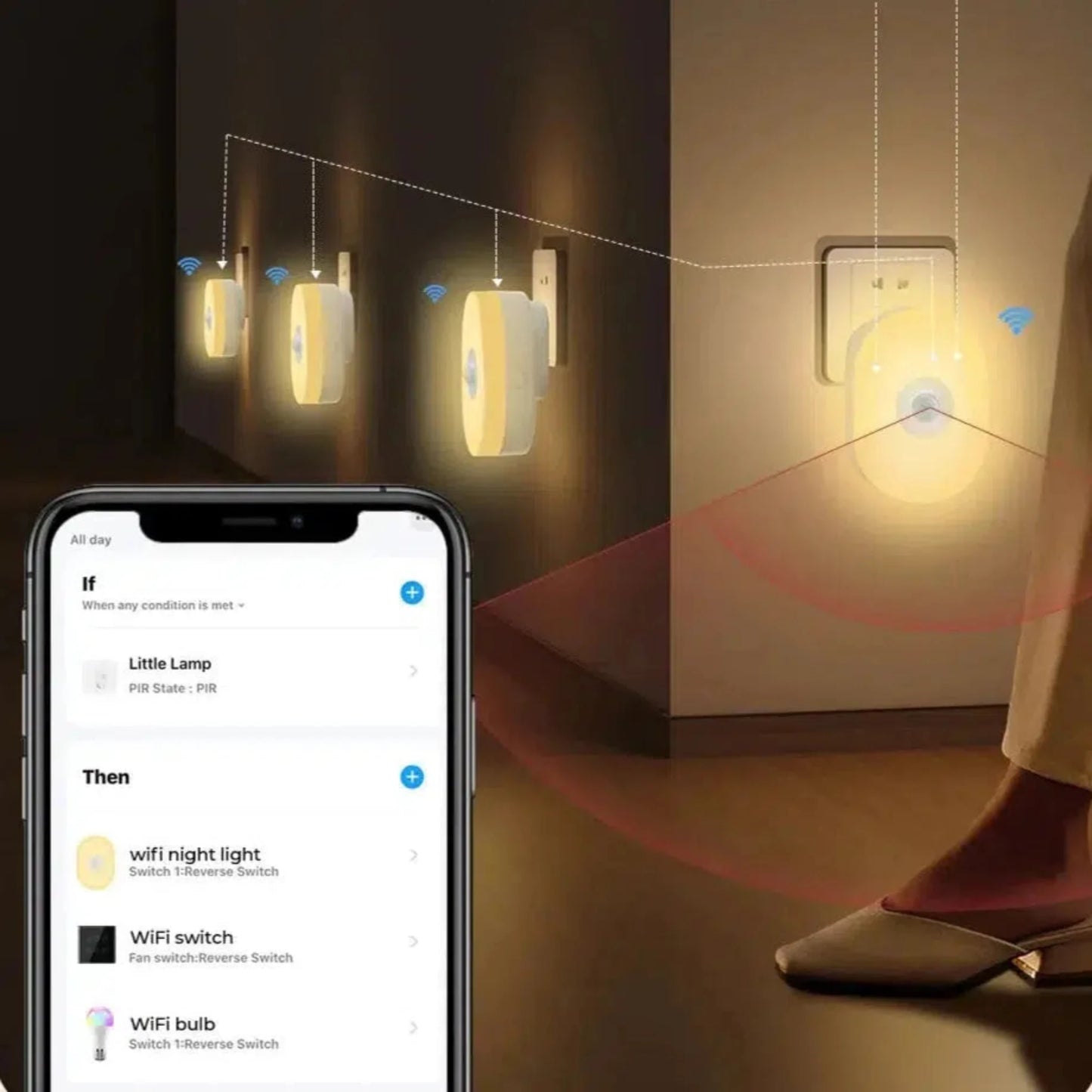 Nachtlicht Steckdose WIFI Smart LED mit Bewegungsmelder-Nachtlicht-Ma boutique