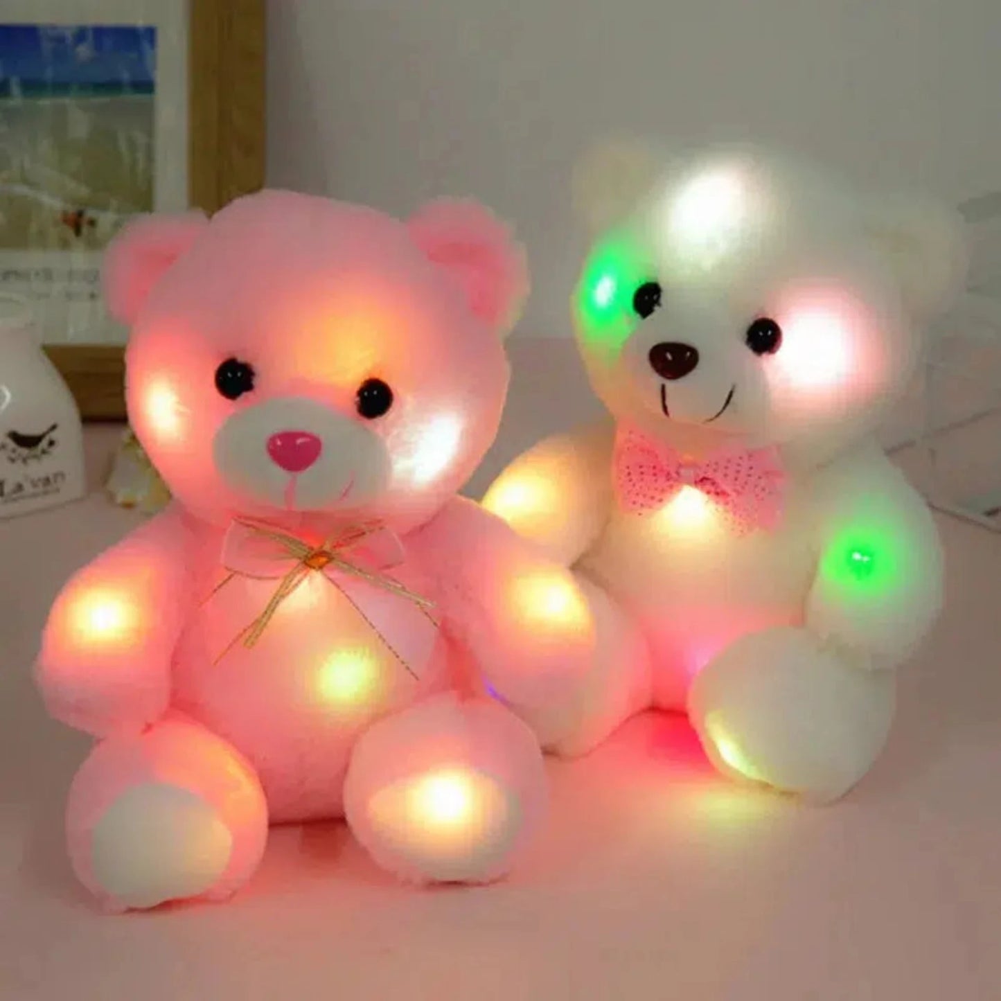 Nachtlicht Teddy Bär 22cm leuchtend – Kuscheltier mit LED für Kinder-Nachtlicht-Ma boutique