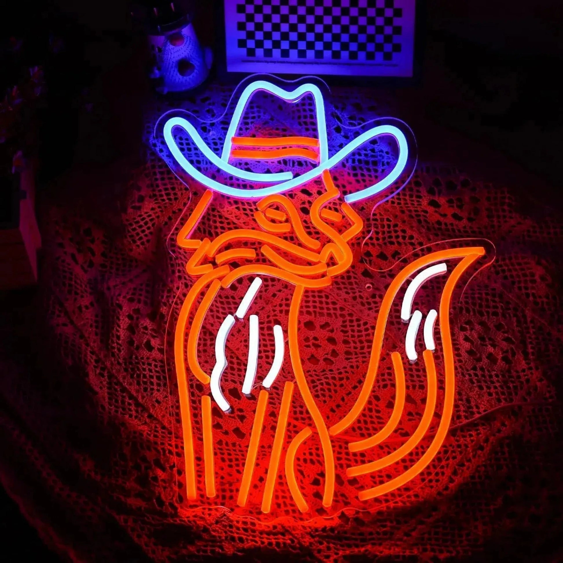 Neon Cowboy-Fuchs Nachtlicht: Dimmbare LED-Wandleuchte für stilvolle Räume-Nachtlicht-Ma boutique