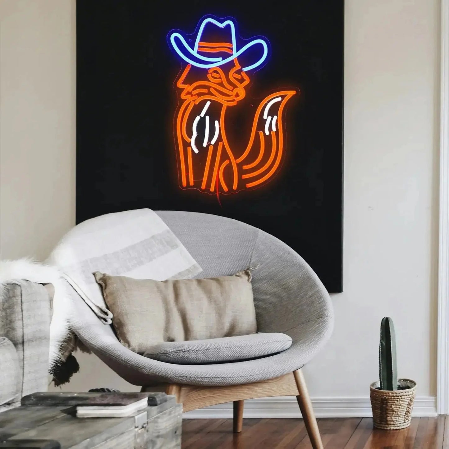 Neon Cowboy-Fuchs Nachtlicht: Dimmbare LED-Wandleuchte für stilvolle Räume-Nachtlicht-Ma boutique