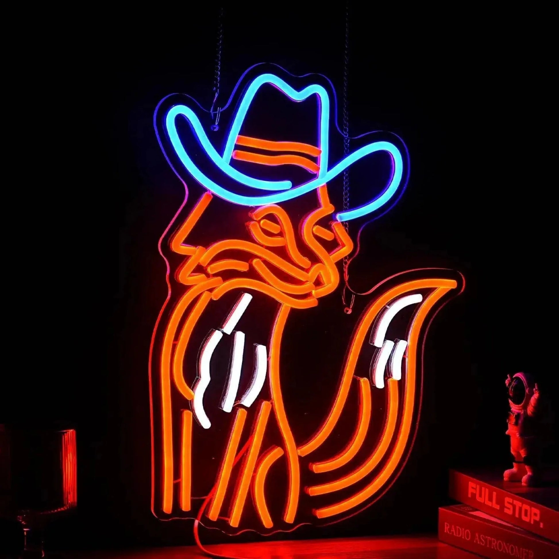 Neon Cowboy-Fuchs Nachtlicht: Dimmbare LED-Wandleuchte für stilvolle Räume-Nachtlicht-Ma boutique