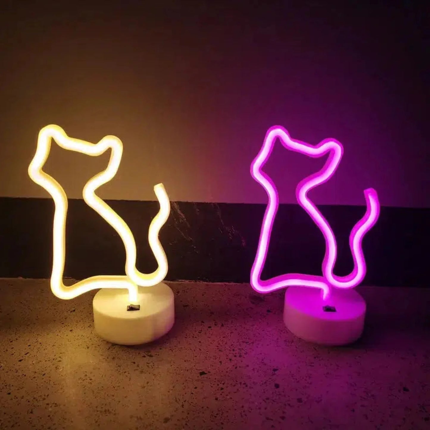 Niedliche Nachtlicht Katze LED Neon Lampe – Stilvolle Beleuchtung für Kinderzimmer-Nachtlicht-Ma boutique