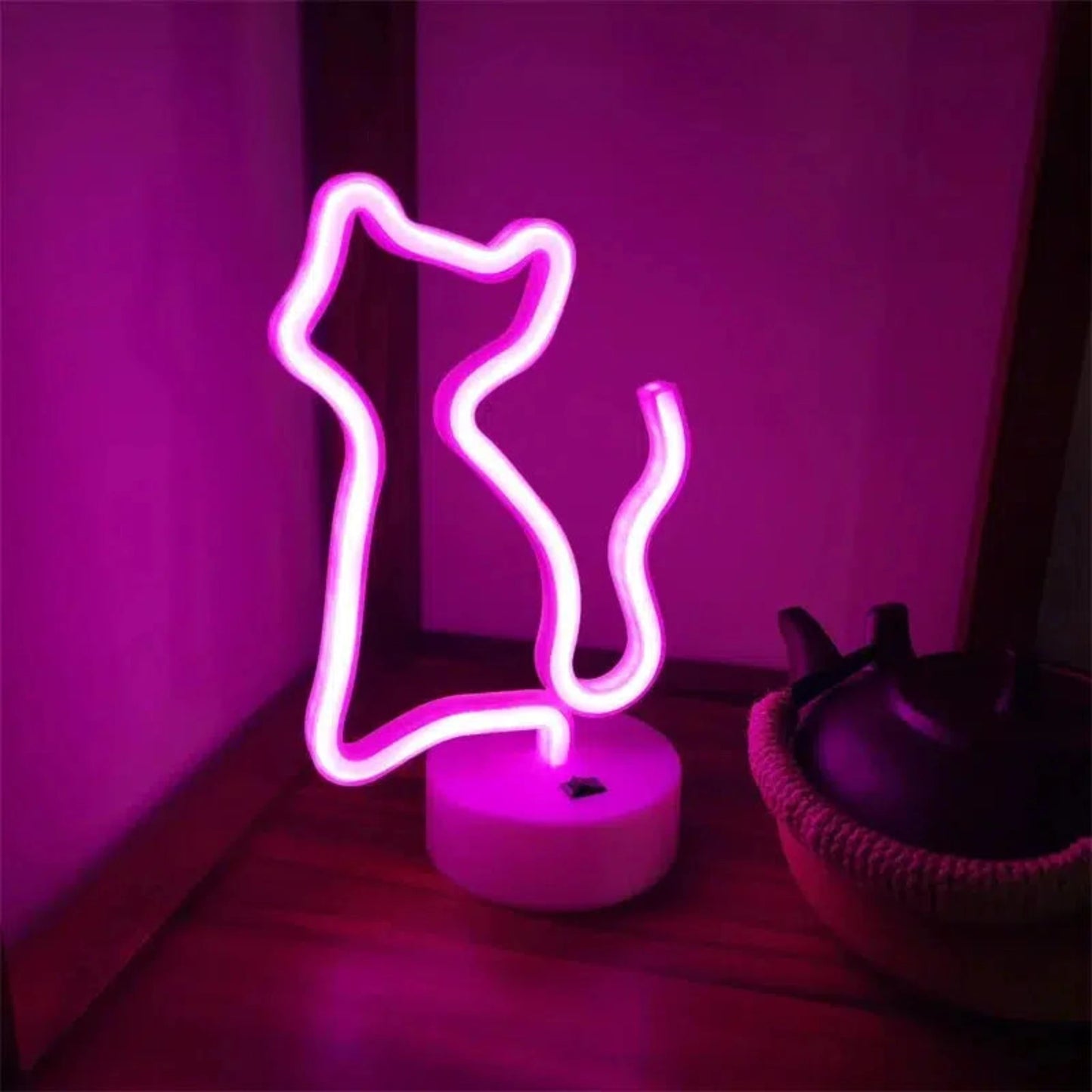 Niedliche Nachtlicht Katze LED Neon Lampe – Stilvolle Beleuchtung für Kinderzimmer-Nachtlicht-Ma boutique