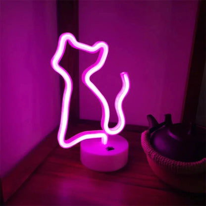 Niedliche Nachtlicht Katze LED Neon Lampe – Stilvolle Beleuchtung für Kinderzimmer-Nachtlicht-Ma boutique