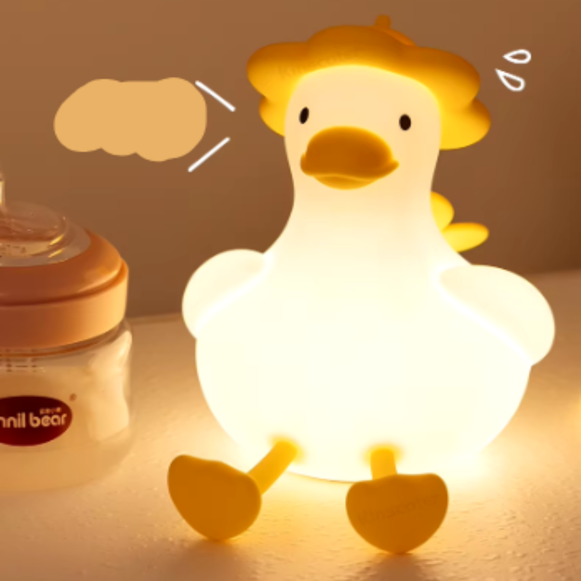 Niedliches Cartoon-Enten-Nachtlicht: LED-Lampe mit Touchsteuerung für Kinder-Nachtlicht-Ma boutique