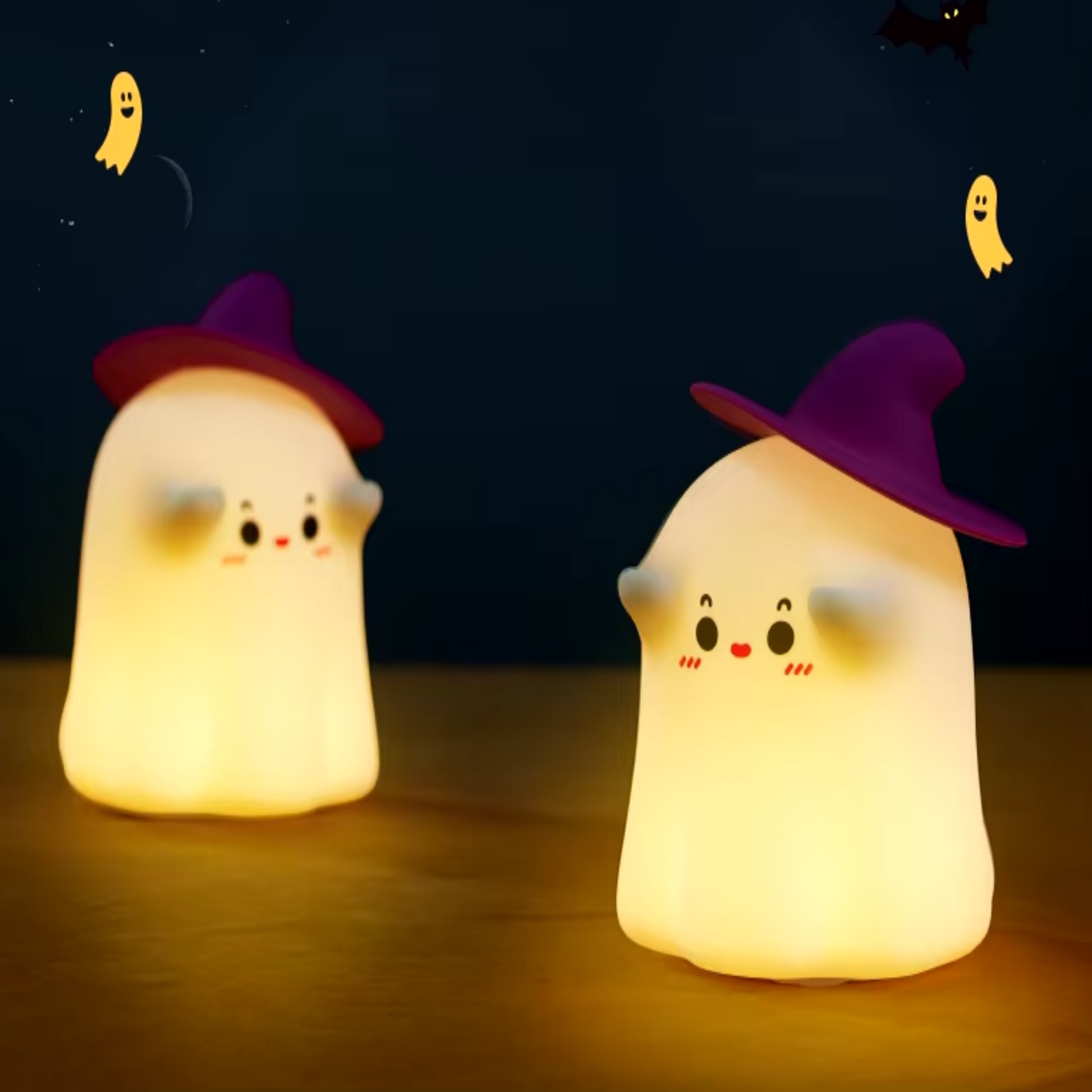 Niedliches Halloween-Enten-Nachtlicht: LED-Lampe mit 3 Farbstufen und Timer-Nachtlicht-Ma boutique