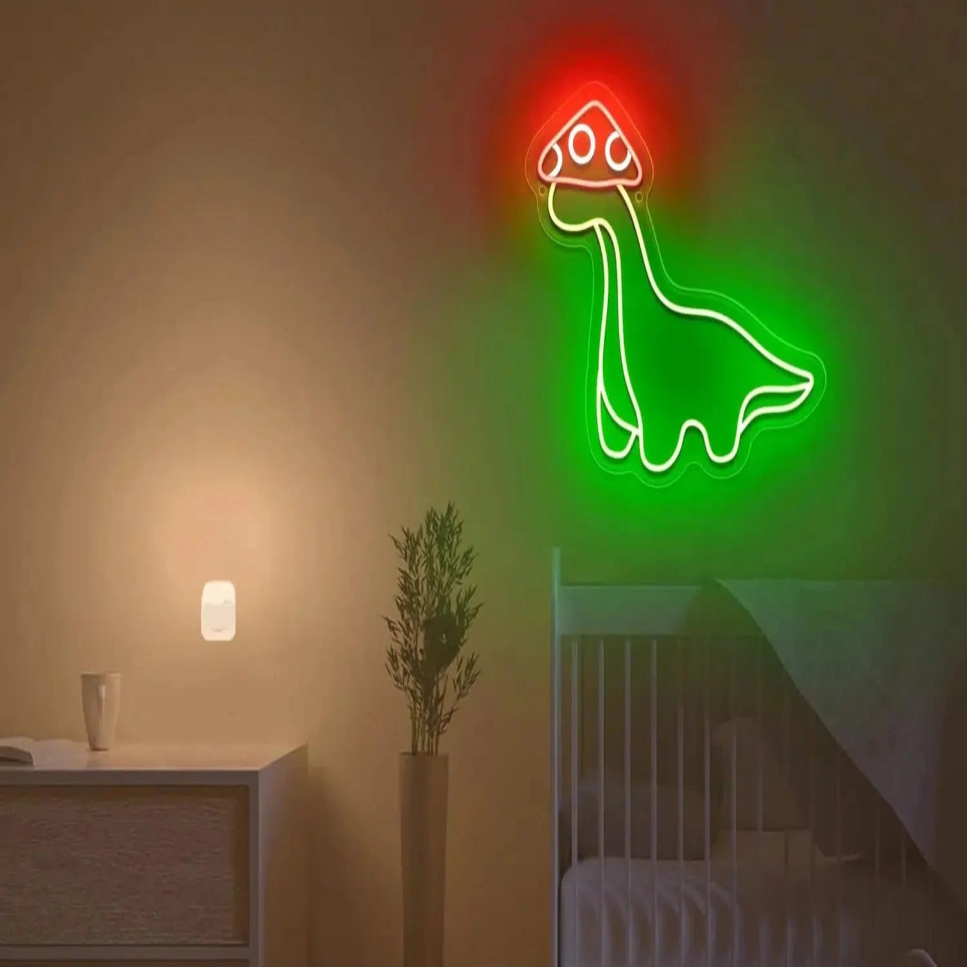 Niedliches Neon Wand-Nachtlicht Dino für Kinder-Nachtlicht-Ma boutique