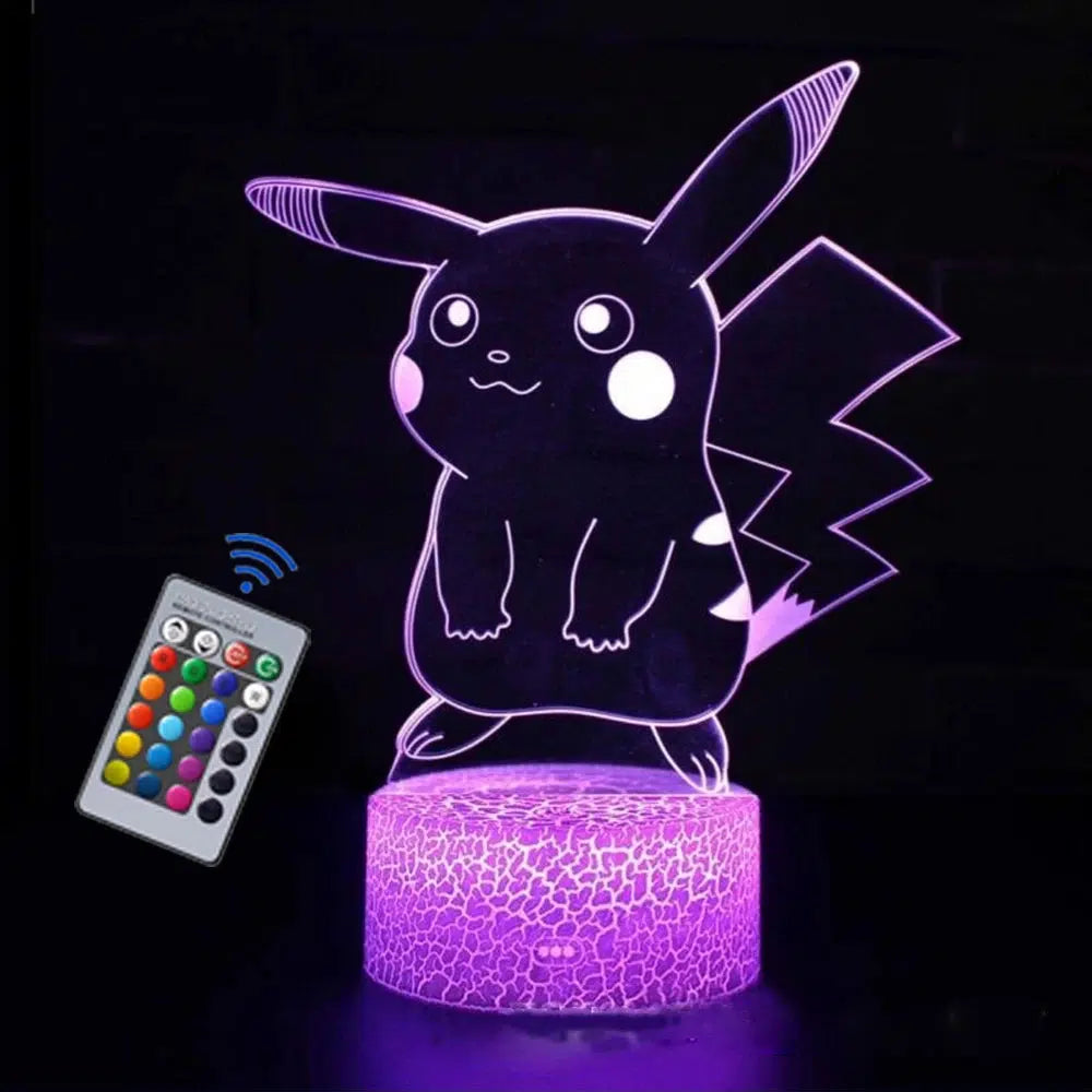 Pokemon Nachtlicht – Bunte LED-Schlummerleuchte mit Fernbedienung für Kinderzimmer-Nachtlicht-Ma boutique