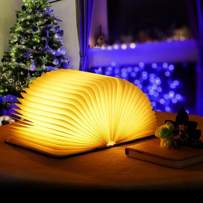 3D-LED-Buchlicht, USB wiederaufladbar, Nachtlicht, 3 Farben, faltbar, Tischlampe, kreative LED-Magnetlampe, tragbare Schreibtischbeleuchtung