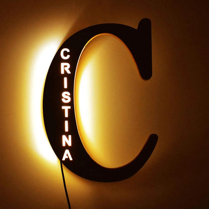 Nach Buchstaben LED Nacht Licht Holz Gravierte Name Wohnkultur Hochzeit Geburtstag Party Weihnachten Neue Jahr Dekoration Liebhaber Geschenk
