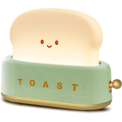 BANDIAN Brot Toast Cartoon LED Nachtlicht Nette Wohnkultur Kawaii Brot Tisch Lampen Nacht Tragbare Licht mit Timer Winzige Lampe