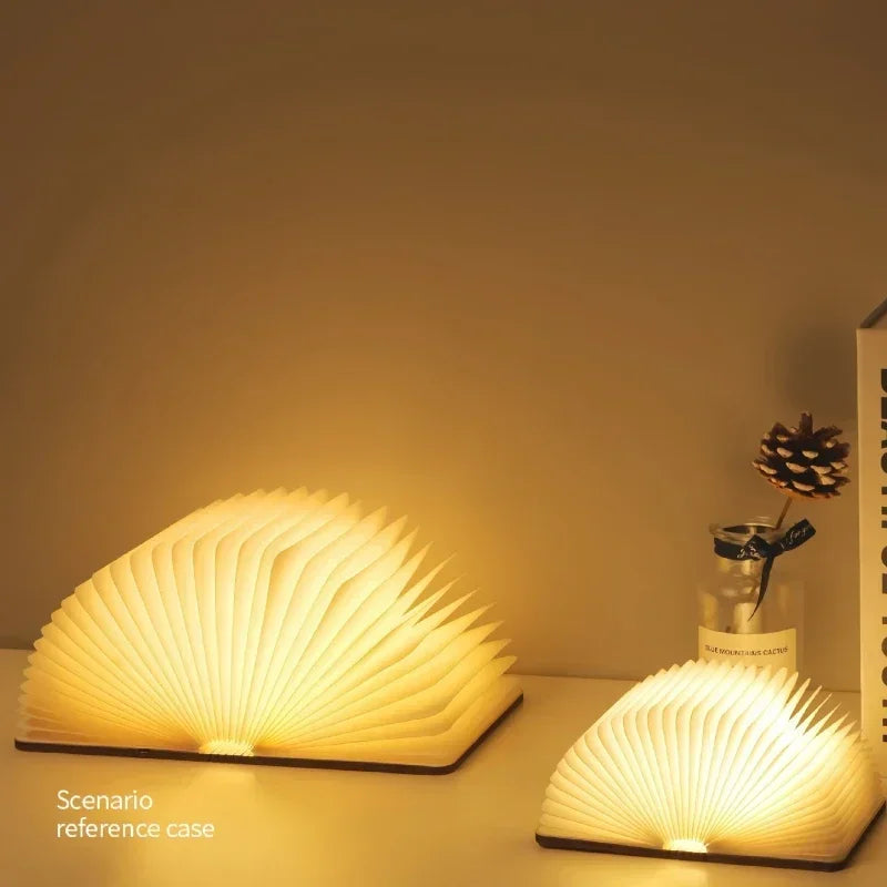 3D-LED-Buchlicht, USB wiederaufladbar, Nachtlicht, 3 Farben, faltbar, Tischlampe, kreative LED-Magnetlampe, tragbare Schreibtischbeleuchtung
