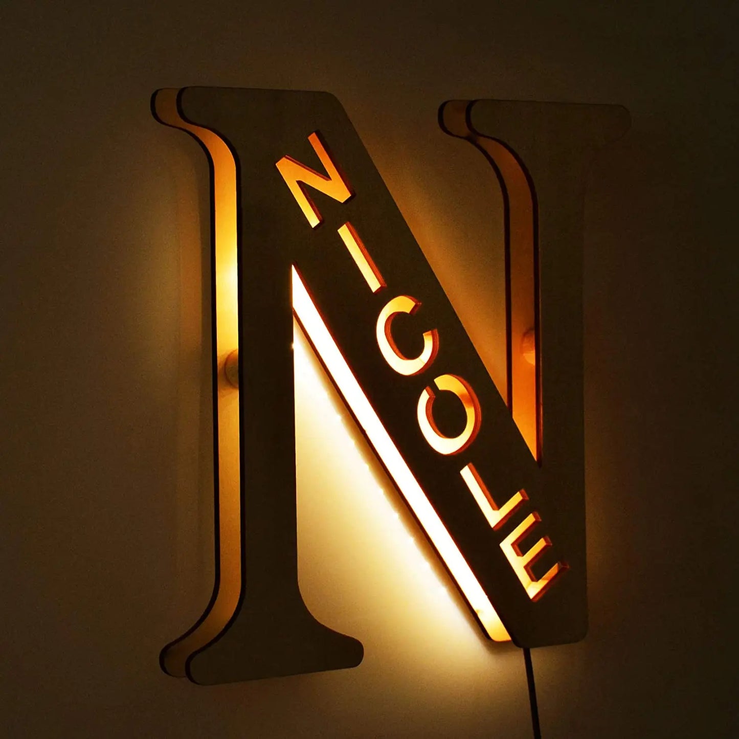Nach Buchstaben LED Nacht Licht Holz Gravierte Name Wohnkultur Hochzeit Geburtstag Party Weihnachten Neue Jahr Dekoration Liebhaber Geschenk