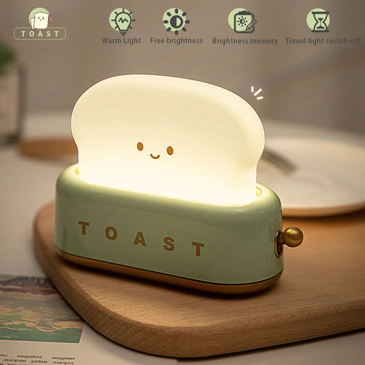 Brot-Nachtlicht im Kawaii-Look – LED-Schlummerlampe mit Timer