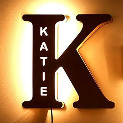 Nach Buchstaben LED Nacht Licht Holz Gravierte Name Wohnkultur Hochzeit Geburtstag Party Weihnachten Neue Jahr Dekoration Liebhaber Geschenk