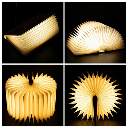 3D-LED-Buchlicht, USB wiederaufladbar, Nachtlicht, 3 Farben, faltbar, Tischlampe, kreative LED-Magnetlampe, tragbare Schreibtischbeleuchtung