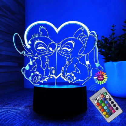 Stitch Nachtlicht - 3D LED Lampe mit 16 Farben & Fernbedienung-Nachtlicht-Ma boutique