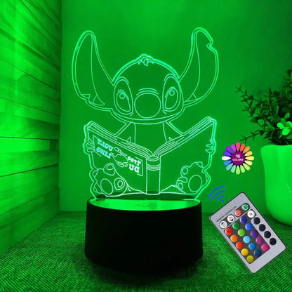 Stitch Nachtlicht - 3D LED Lampe mit 16 Farben & Fernbedienung-Nachtlicht-Ma boutique