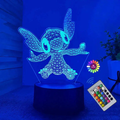 Stitch Nachtlicht - 3D LED Lampe mit 16 Farben & Fernbedienung-Nachtlicht-Ma boutique