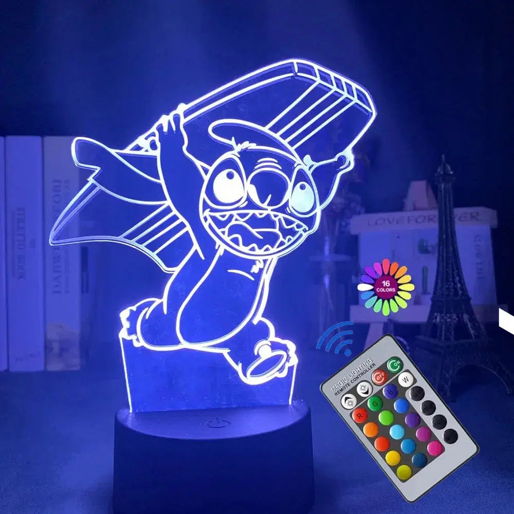 Stitch Nachtlicht - 3D LED Lampe mit 16 Farben & Fernbedienung-Nachtlicht-Ma boutique