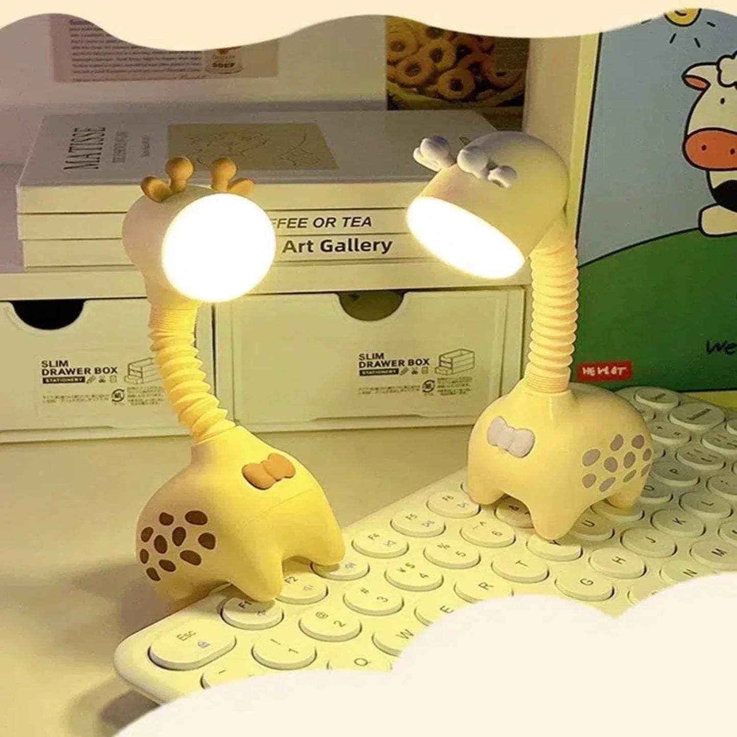 Süßes Giraffen-Nachtlicht: Flexible LED-Lampe für Kinderzimmer und Schreibtisch-Nachtlicht-Ma boutique