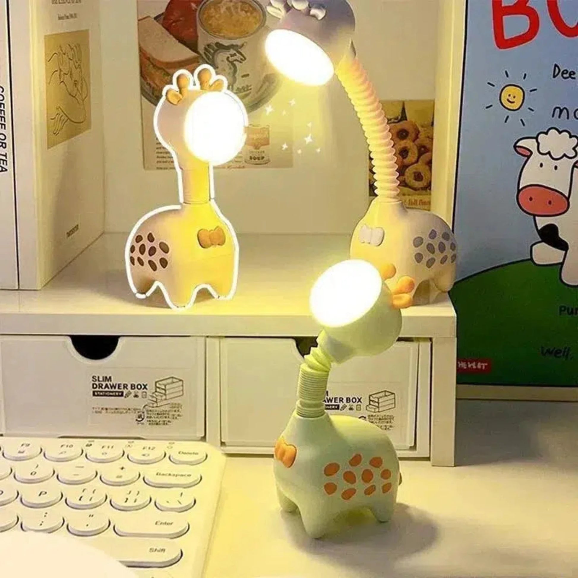 Süßes Giraffen-Nachtlicht: Flexible LED-Lampe für Kinderzimmer und Schreibtisch-Nachtlicht-Ma boutique