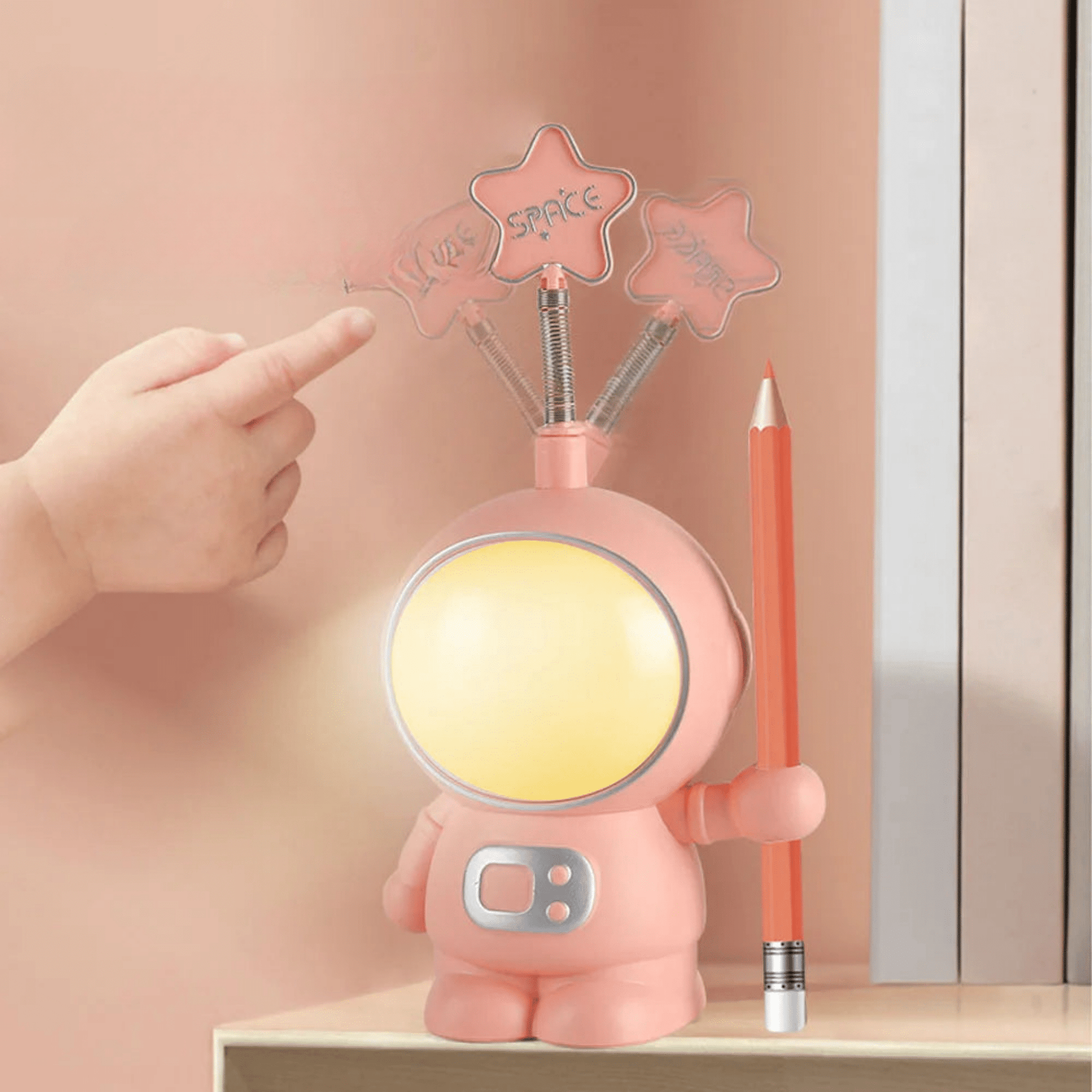 Astronaut Nachtlicht - LED Schreibtischlampe mit Stiftehalter - Nachtlicht Kinder