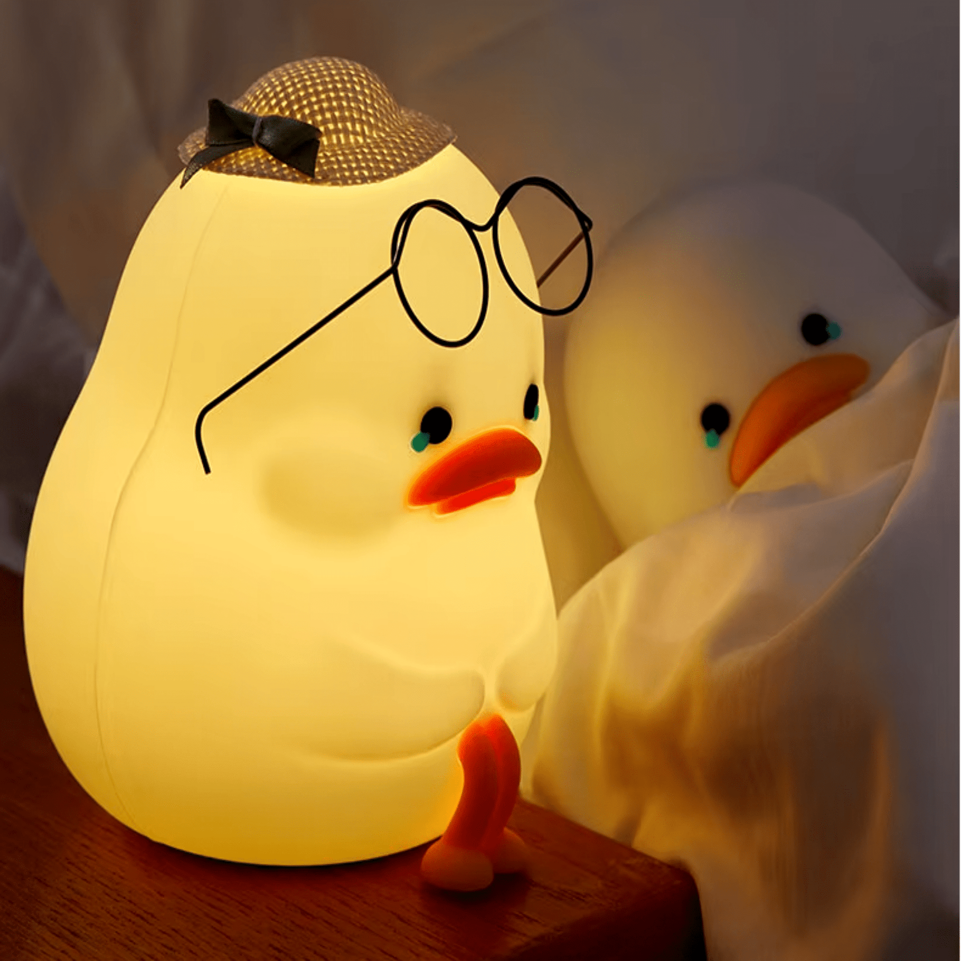 Lustige Enten - Nachtlichter: Flach oder Weinend - LED - Schlummerlampen für Kinder - Nachtlicht Kinder