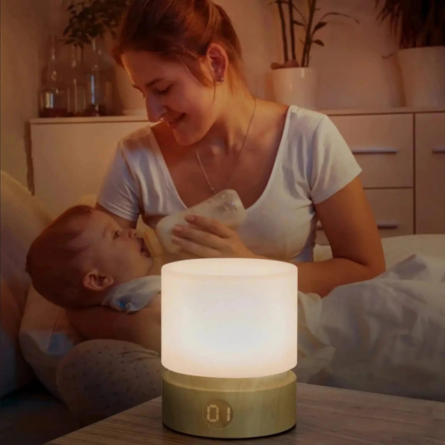 Nachtlicht dimmbar LED Holzdesign mit Stilllicht Funktion - Nachtlicht Kinder