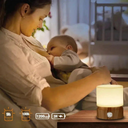 Nachtlicht dimmbar LED Holzdesign mit Stilllicht Funktion - Nachtlicht Kinder