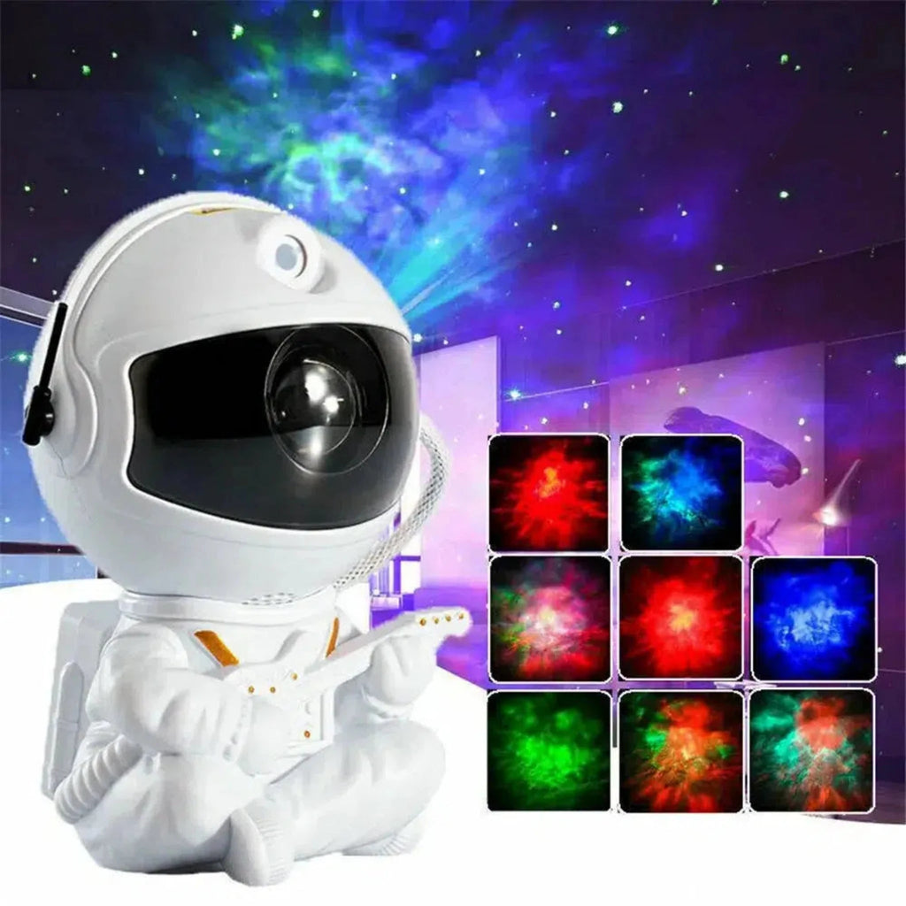 MAKTUL Astronaut Sternenhimmel Projektor – Mit Bluetooth Lautsprecher, 8 Licht- & Soundmodi, Fernbedienung, 360° Drehbar