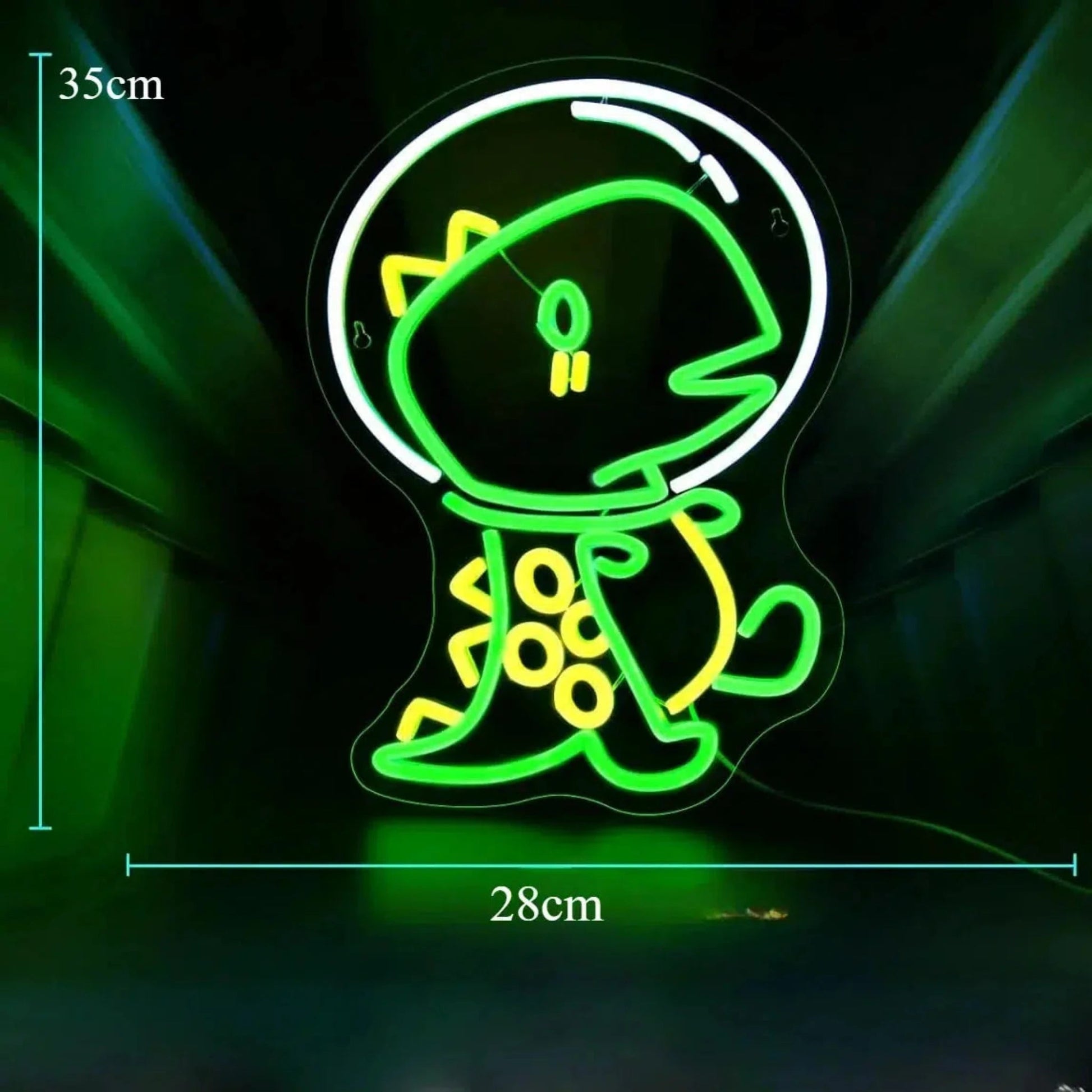 Neon Dino Astronaut Nachtlicht für Wanddeko - Nachtlicht Kinder