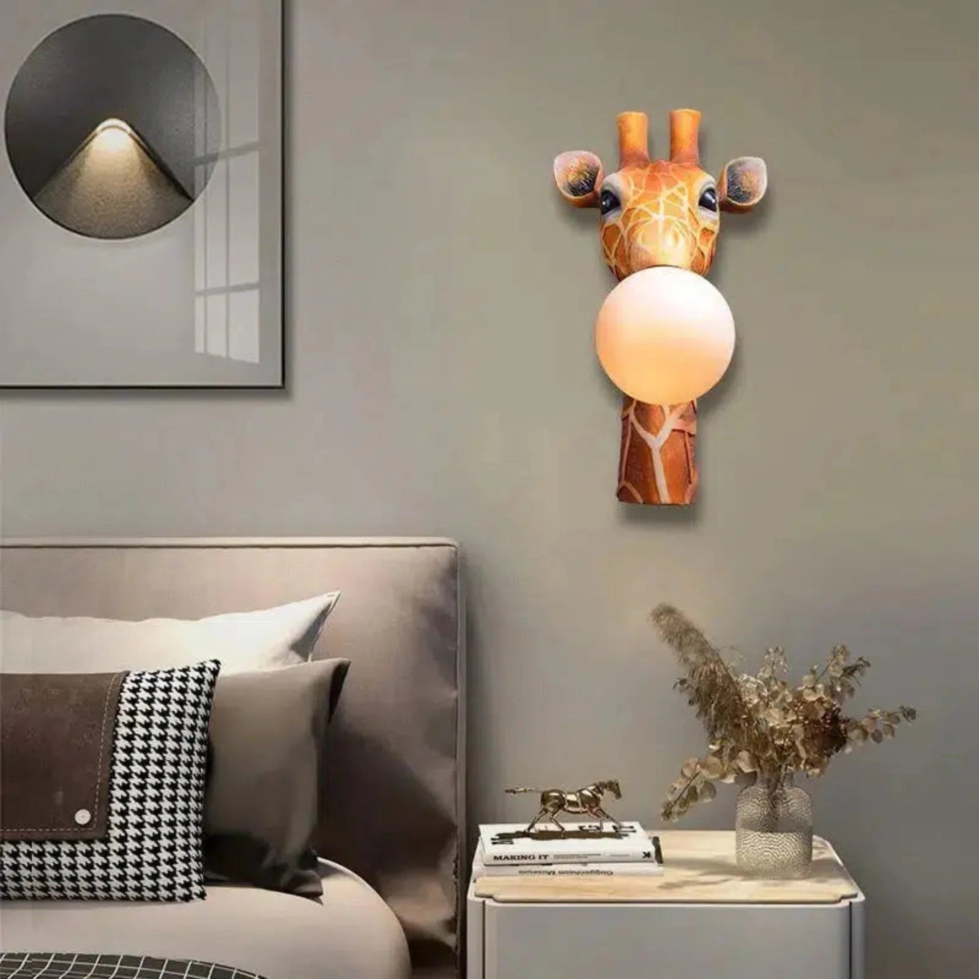 Niedliche Giraffen - Wandleuchte mit Kaugummiblase: LED - Nachtlicht für Kinderzimmer - Nachtlicht Kinder