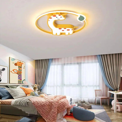 Nordisches Giraffen - Nachtlicht: Dimmbarer LED - Deckenstrahler mit Fernbedienung - Nachtlicht Kinder