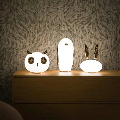 Süße Hasen - Nachtlampe aus Glas für das Kinderzimmer - Nachtlicht Kinder